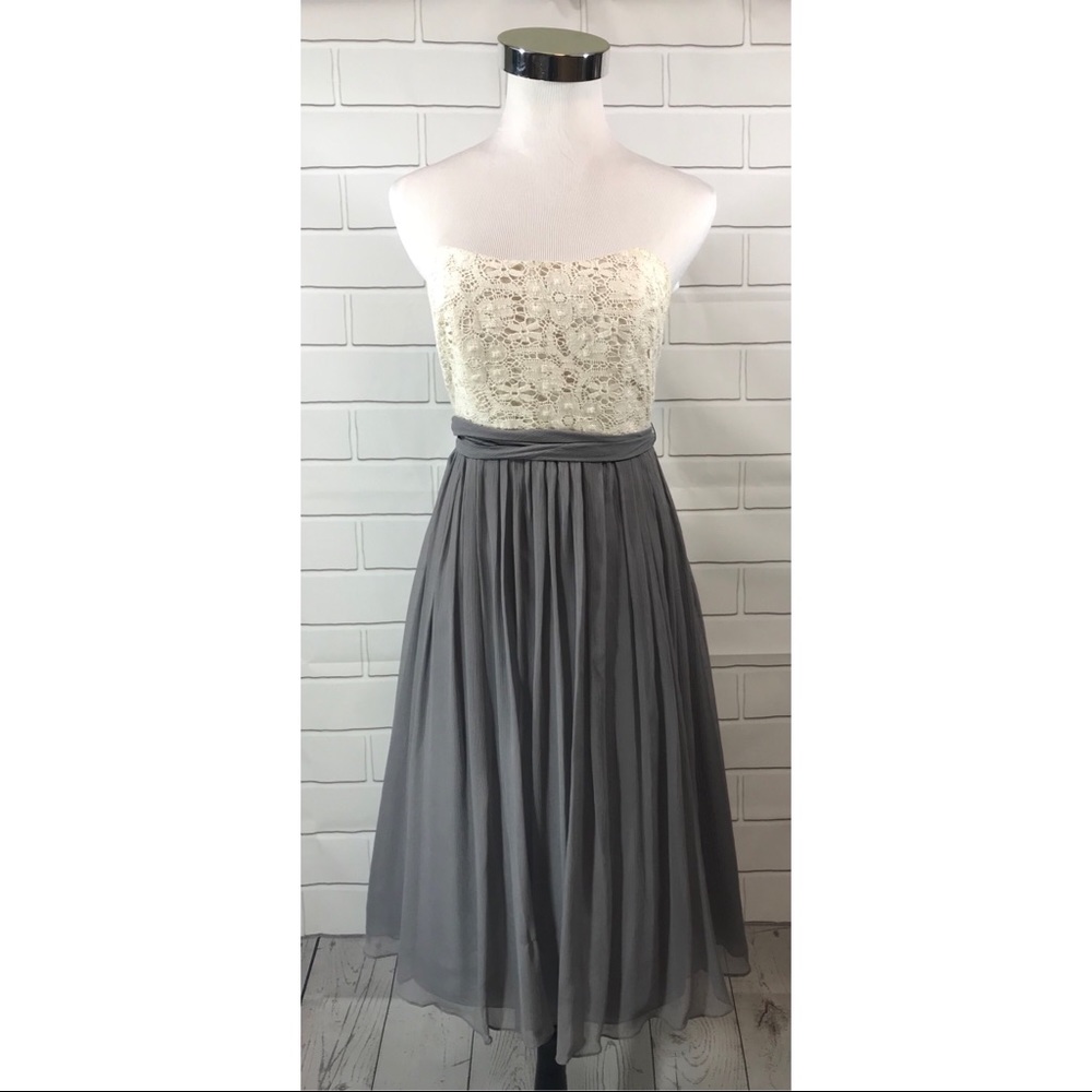 Melissa Sweet Halter Lace Chiffon Crinkle Dress